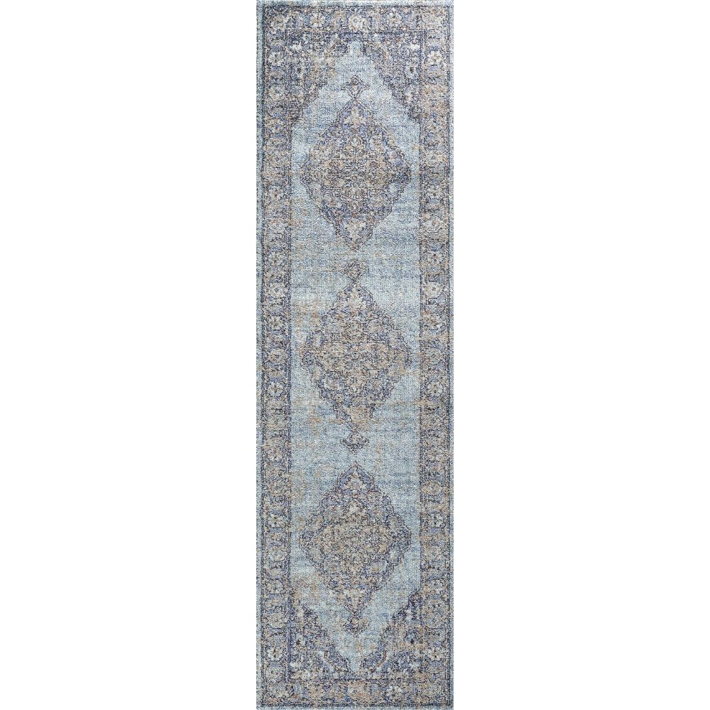 Dynamic Rugs 6792-580 Jazz 2 Ft. X 7.5 Ft. Finished Runner Rug in Blue/Beige 